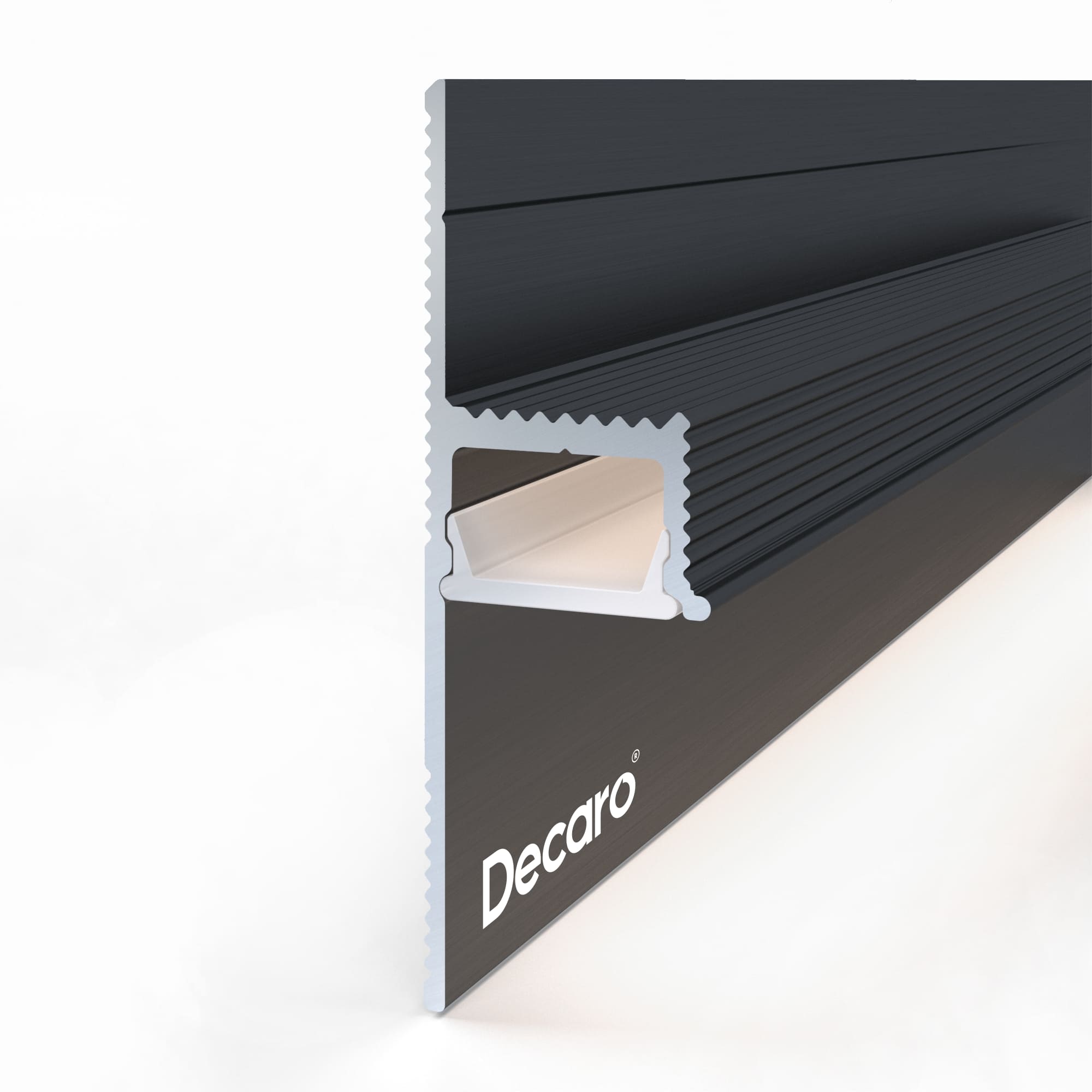 Плинтус алюминиевый теневой с подсветкой Decaro D003A Black Черный 2000×50×14,5 Плинтус алюминиевый теневой с подсветкой Decaro D003A Black Черный 2000×50×14,5
